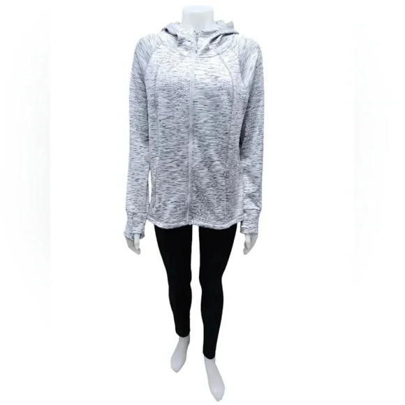 Spyder NWT LS Zip Up Gray Hoodie  Jacket Size Large - Picture 2 of 12